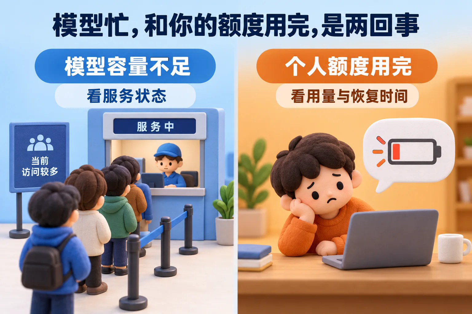 模型忙，和你的额度用完，是两回事
