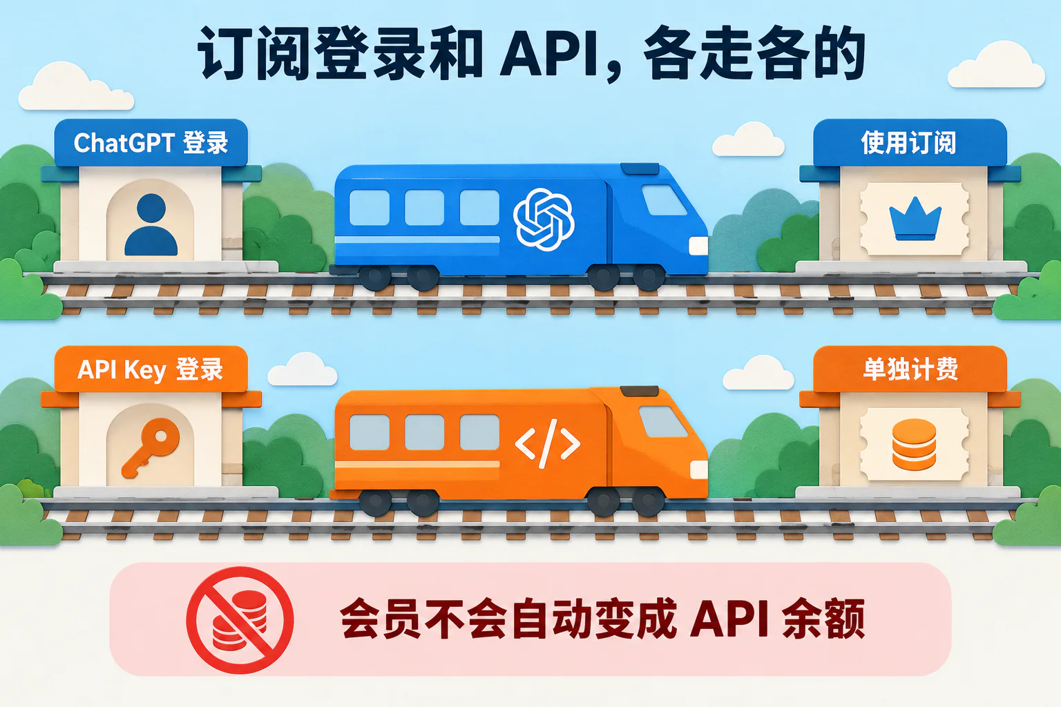 订阅登录和 API，各走各的